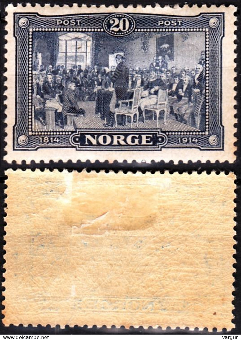 NORWAY 1914 History Painting: Independence - 100. High Value 20o, MH - Neufs