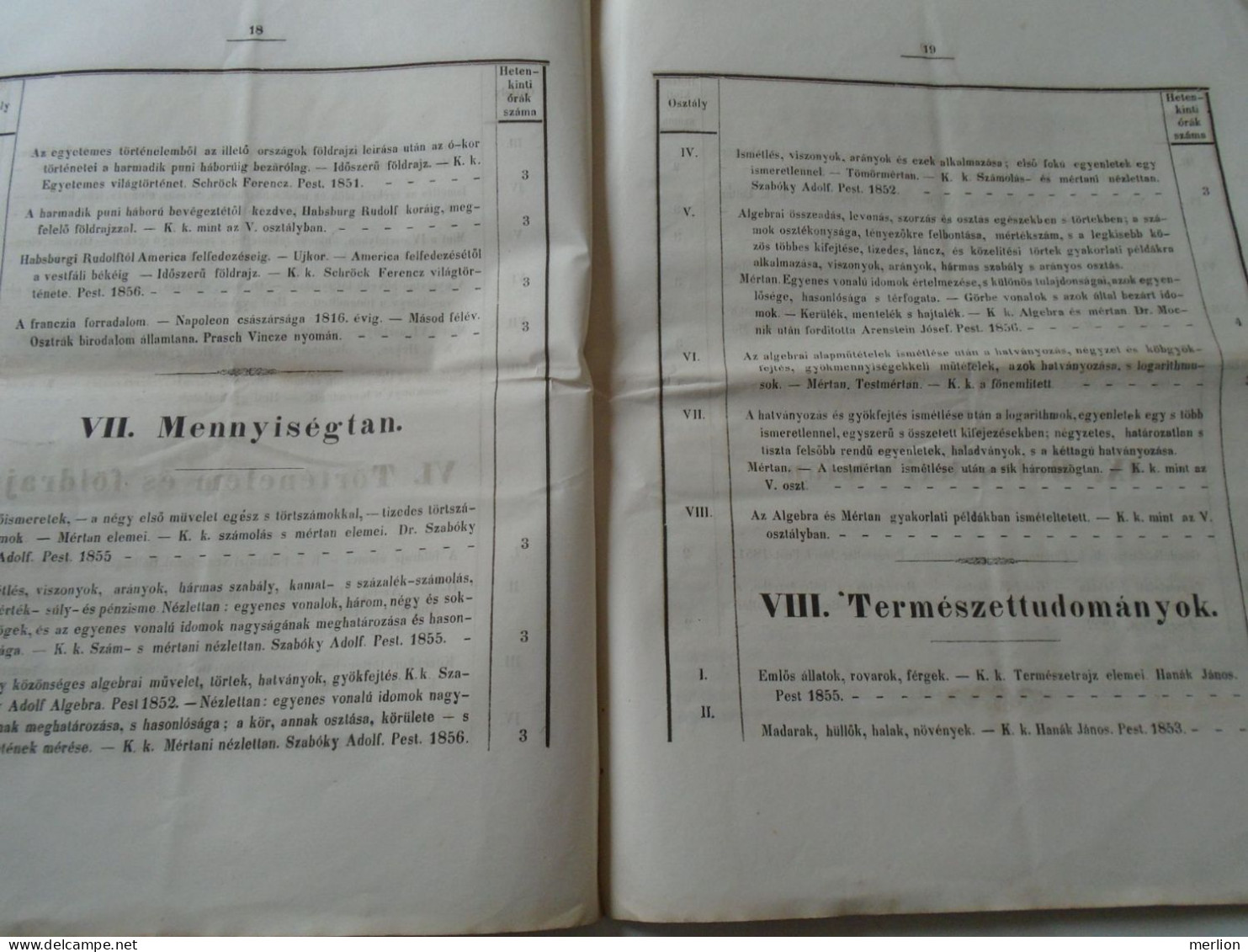 ZA464.1  Hungary  ARAD  - Az aradi minorita rendi Nagy-Gymnasium Értesítvénye  1855/6 tanévre   Romania