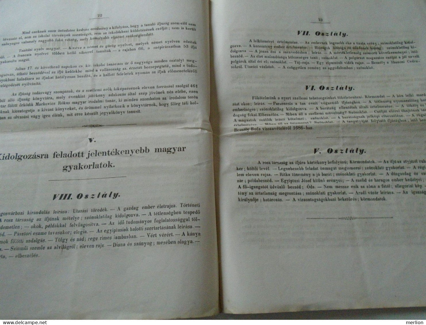 ZA464.1  Hungary  ARAD  - Az aradi minorita rendi Nagy-Gymnasium Értesítvénye  1855/6 tanévre   Romania