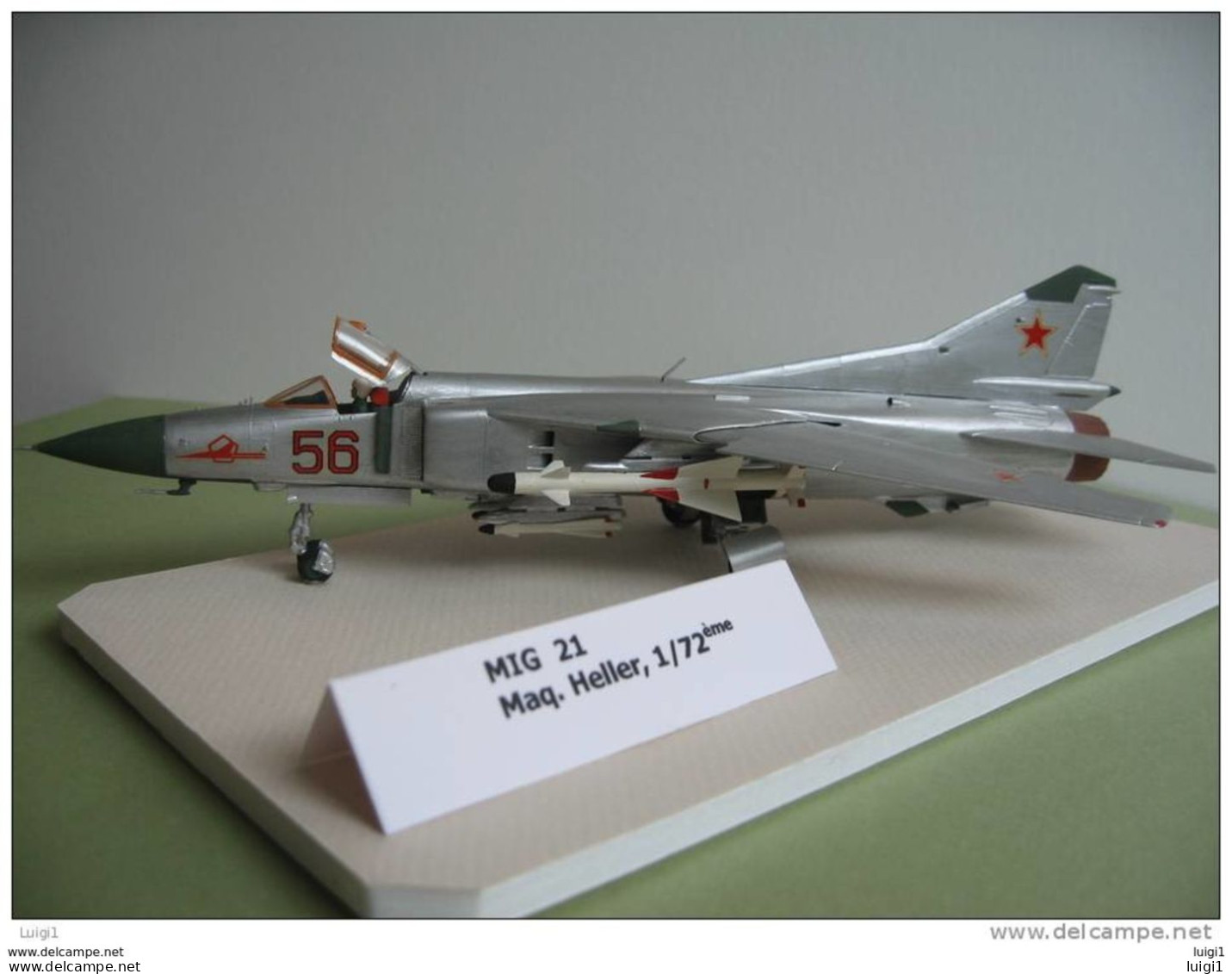 Maquette Plastique  HELLER " Avion Militaire MIG 21 ", Montée Au 72ème - Ailes à Géométrie Variable. Très Détaillée.TB. - Vliegtuigen