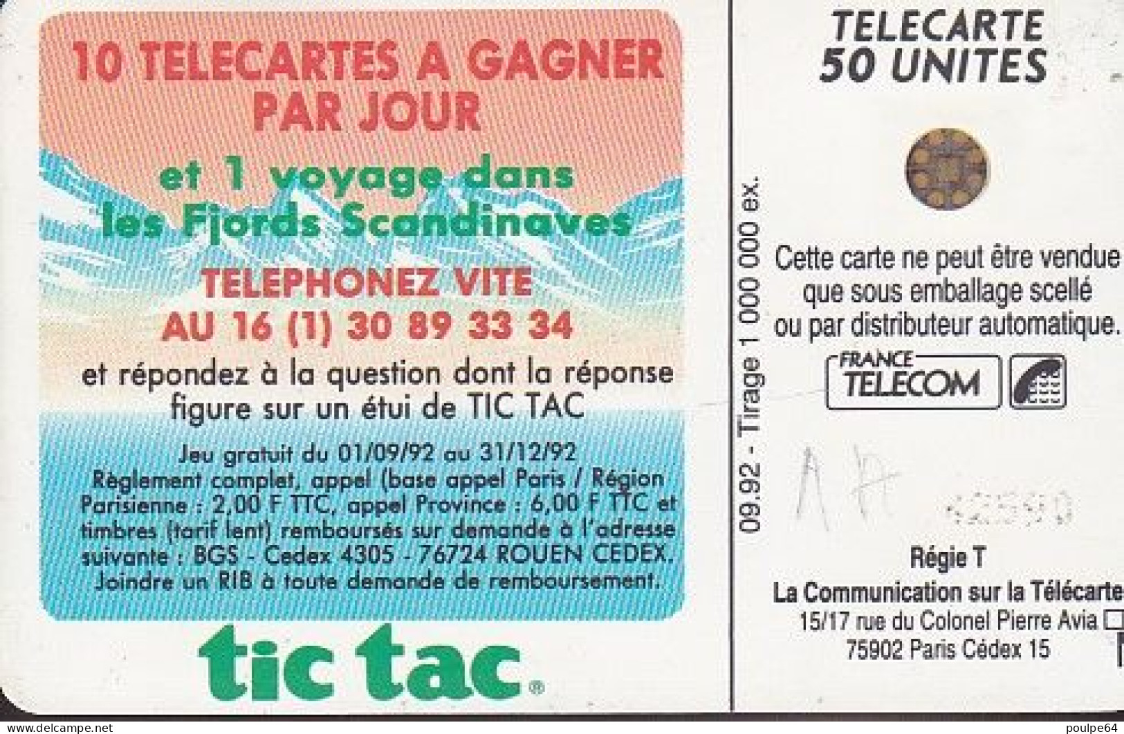 F288 - 09/1992 - TIC TAC - 50 SC4 - 1992