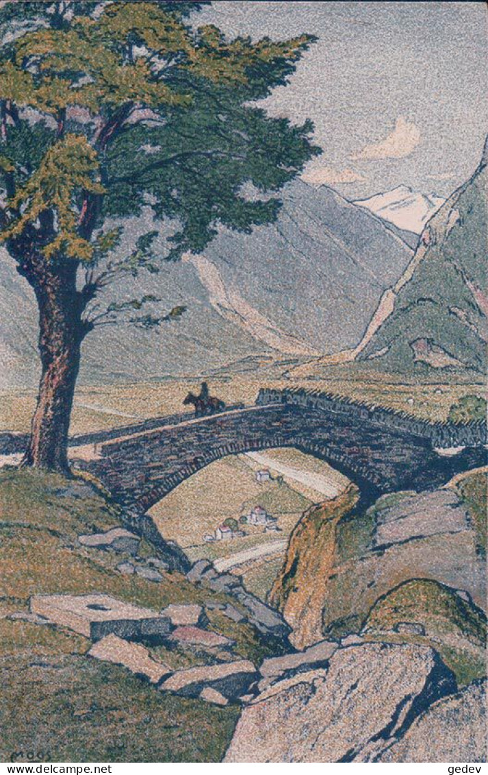 Moos Illustrateur, Armée Suisse,Ponte Nel Ticino Settentrionale, Carte Pro Juventute, Litho (6437) - Moos, Carl