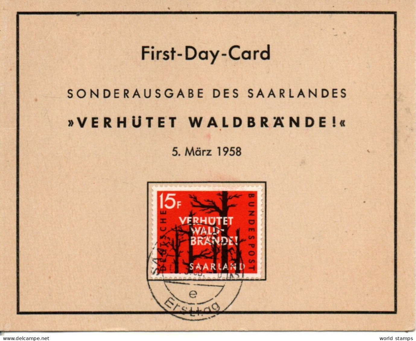 SARRE 1958 FDC - FDC