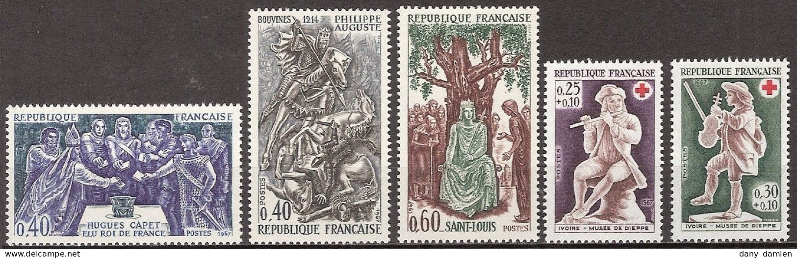 France - YT 1537, 1538, 1539, 1540 Et 1541 (1967) Année Complète. Neuf ** - 1960-1969