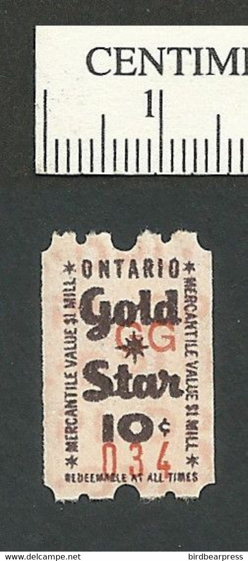 B63-91 CANADA Ontario Gold Star Trading Saving Stamp 1 Mill MNH Coil Pink DPL - Local, Strike, Seals & Cinderellas