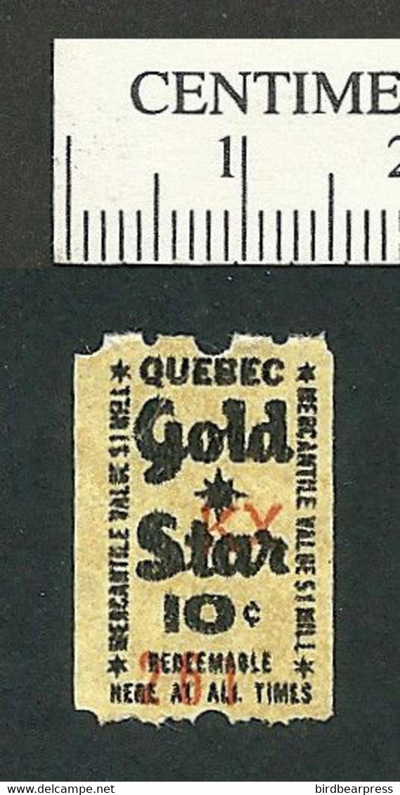 B63-82 CANADA Quebec Gold Star Trading Saving Stamp 1 Mill MNH Coil - Local, Strike, Seals & Cinderellas