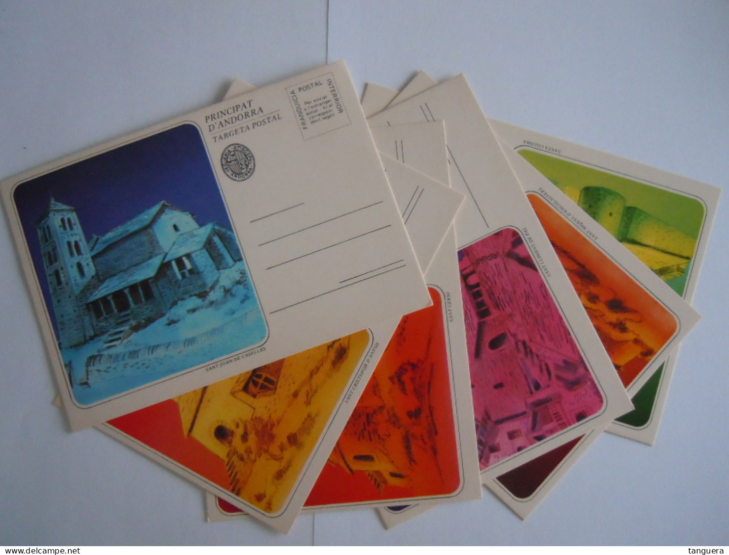 Principat D'Andorra Serie 6 Targeta Postal Entier Stationery églises Churches - Andere & Zonder Classificatie