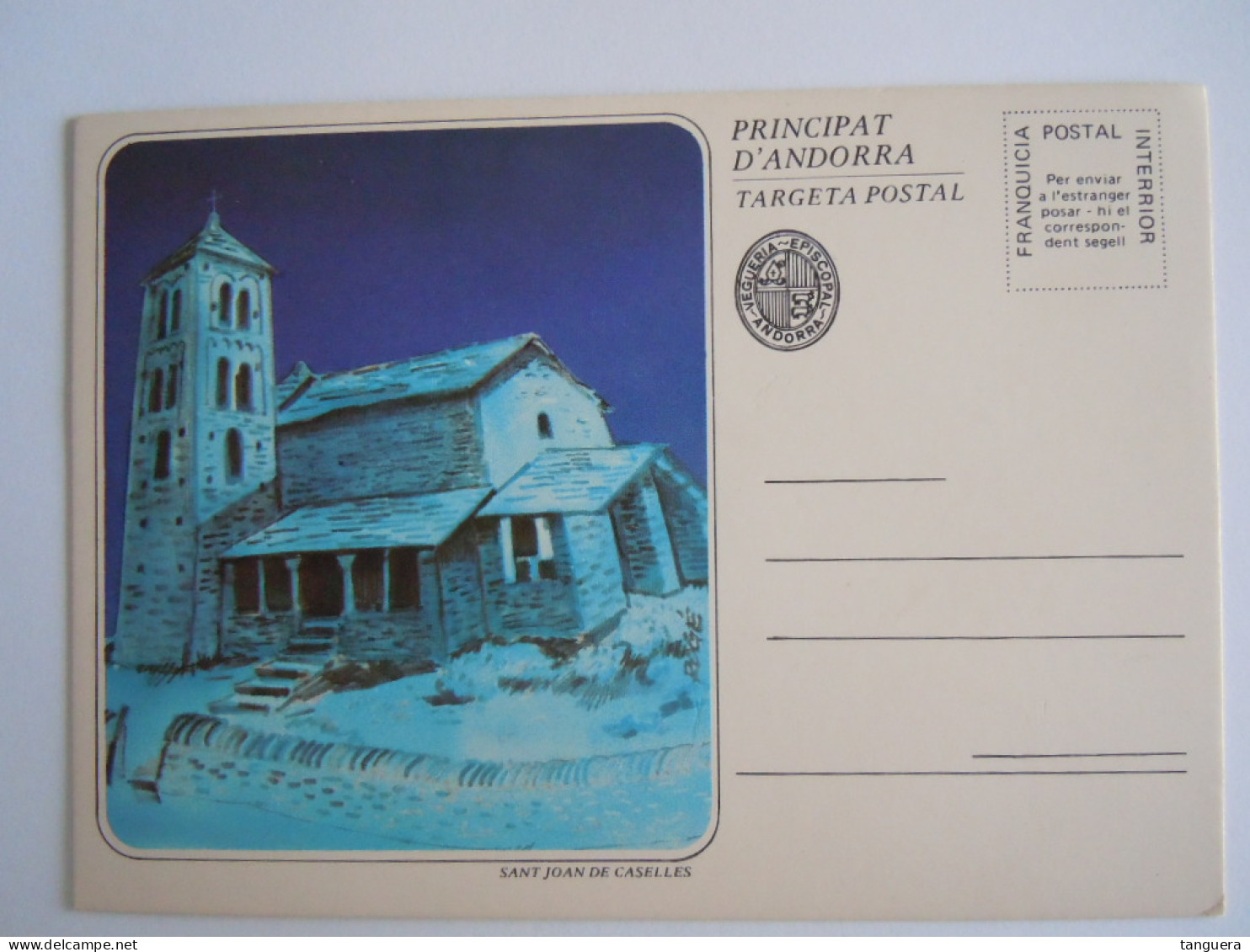 Principat D'Andorra Serie 6 Targeta Postal Entier Stationery églises Churches - Altri & Non Classificati