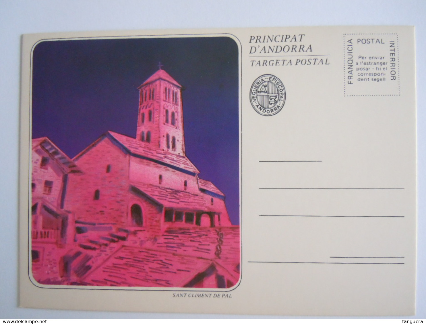 Principat d'Andorra serie 6 targeta postal entier stationery églises churches