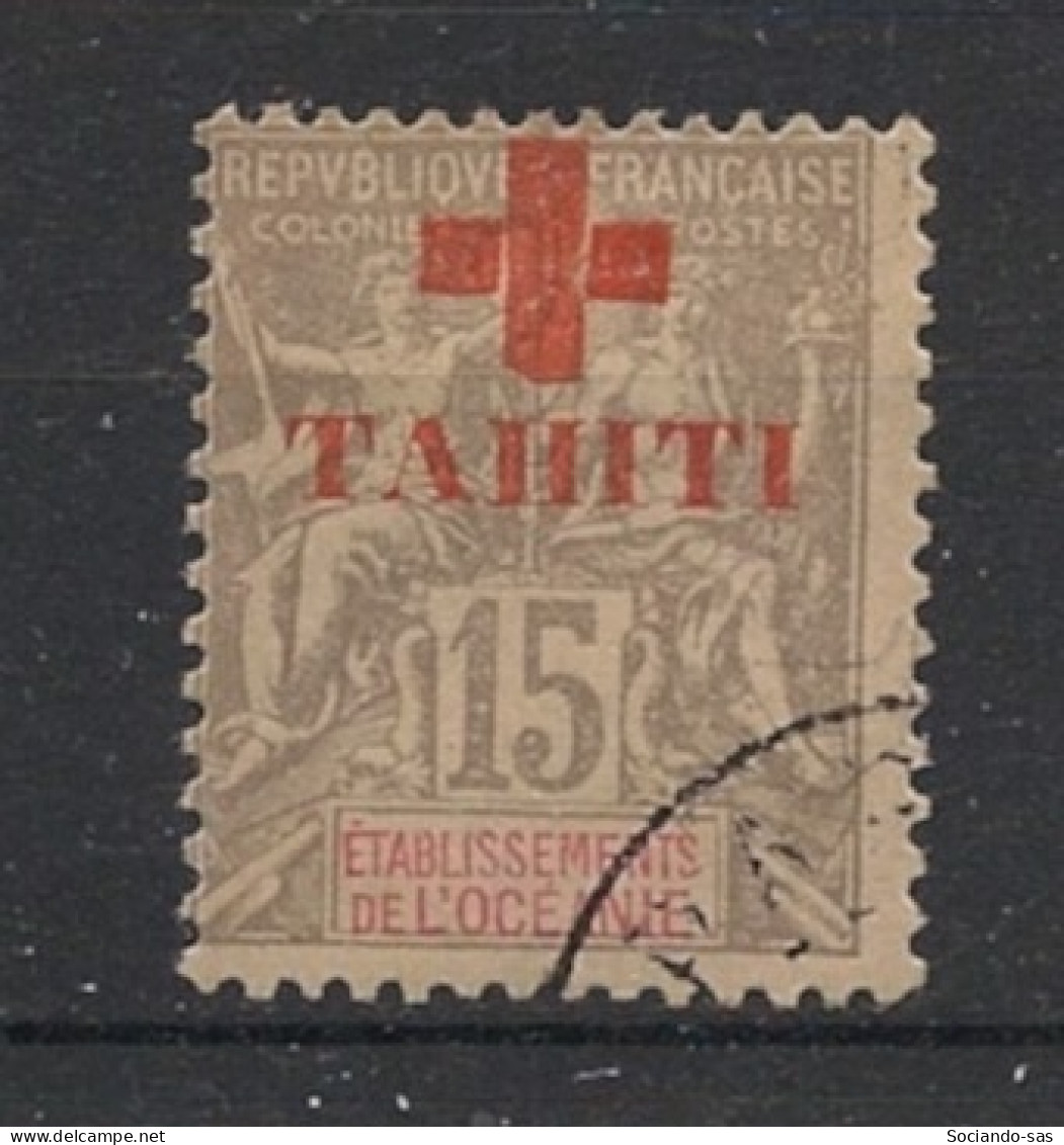 TAHITI - 1915 - N°YT. 35 - Croix Rouge 15c Gris - Oblitéré / Used - Gebruikt