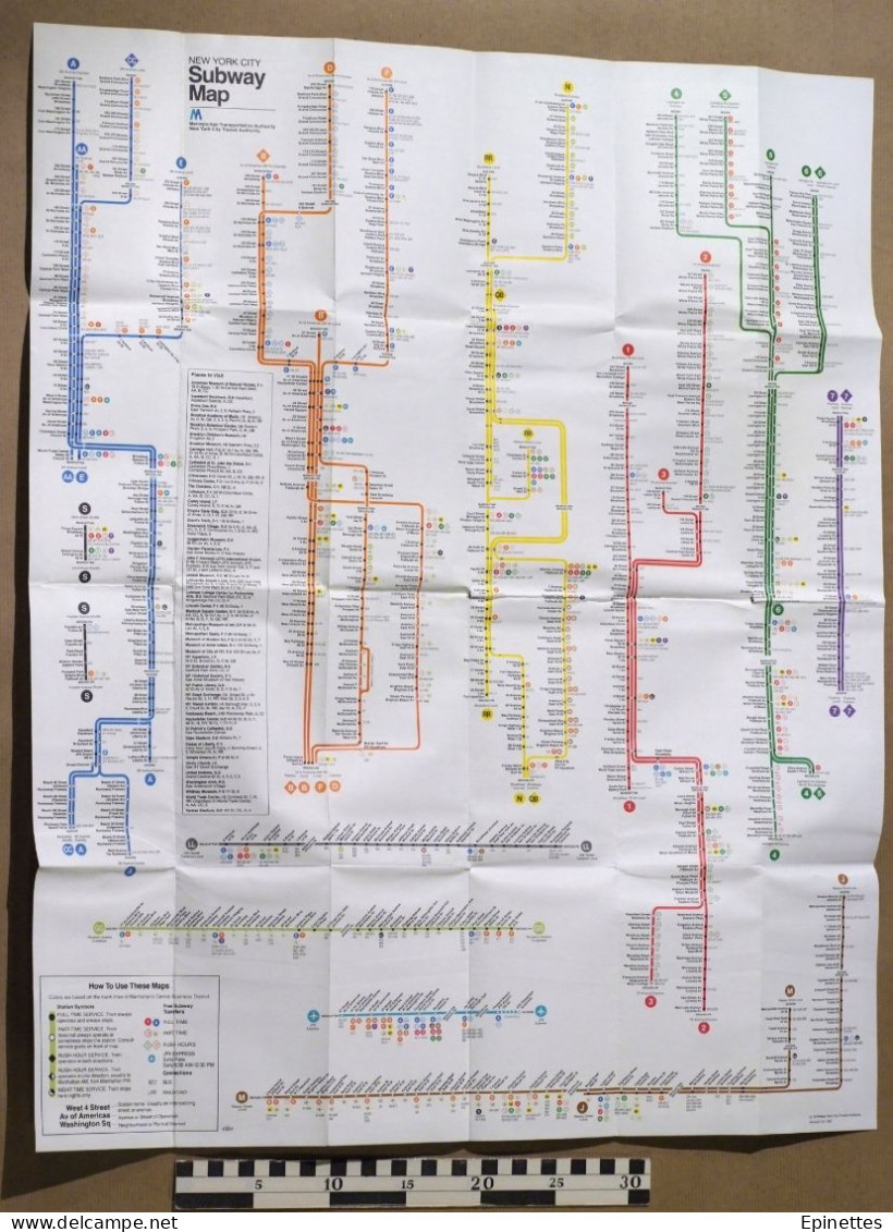 Plan Dépliant Du Métro De New-York, USA, NY City Subway Map, 1979-80 - Mundo