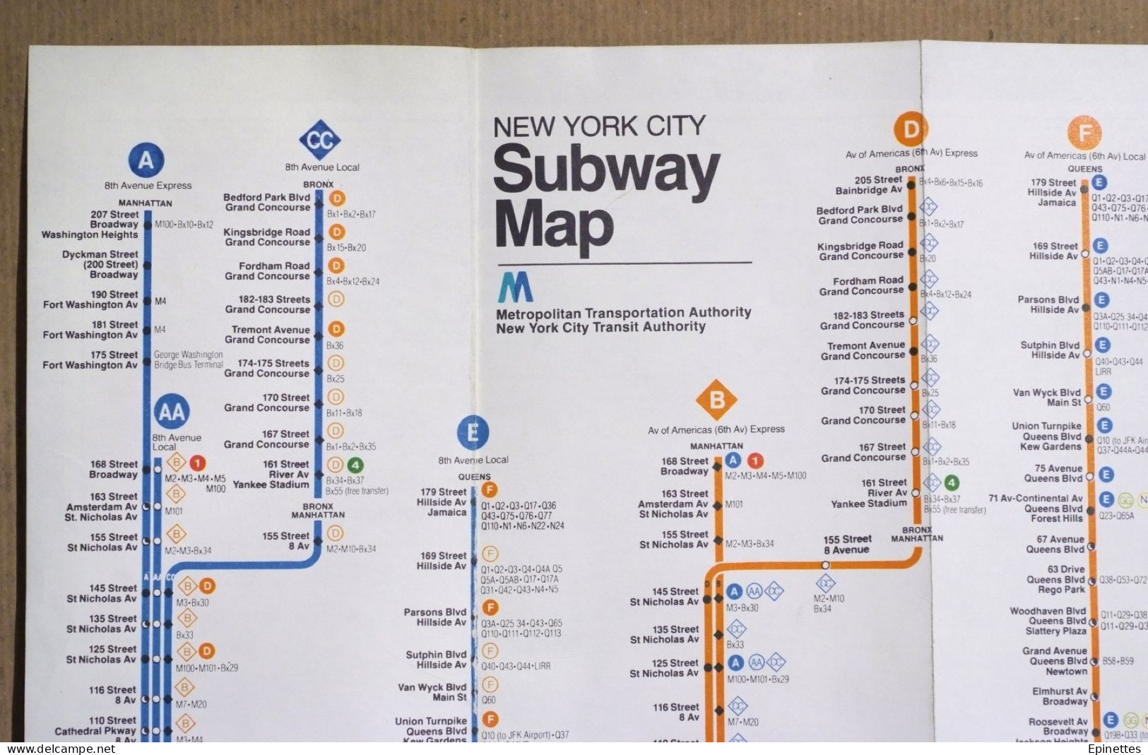 Plan Dépliant Du Métro De New-York, USA, NY City Subway Map, 1979-80 - Wereld