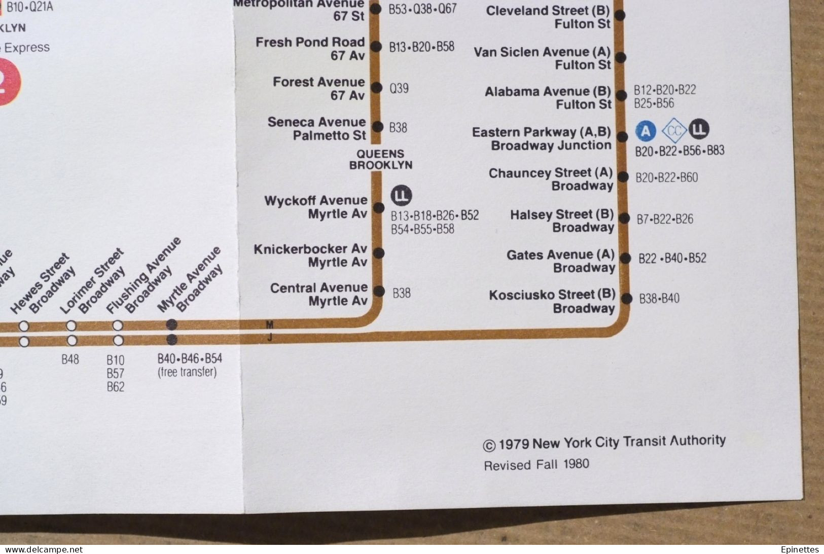 Plan dépliant du métro de New-York, USA, NY City Subway map, 1979-80