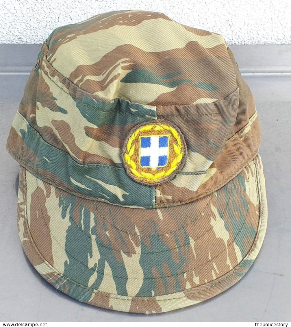 Berretto Da Campo Esercito Greco Mimetismo Lizard Ottimo Etichettato Tg. 55 - Casques & Coiffures