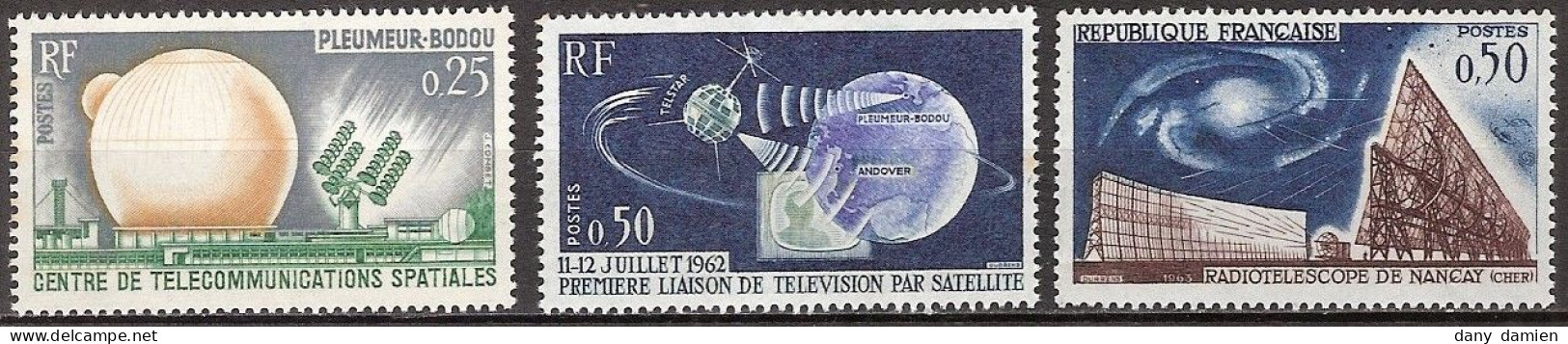 France - YT 1360, 1361 Et 1362 (1962-63) Année Complète. Neuf ** - 1960-1969