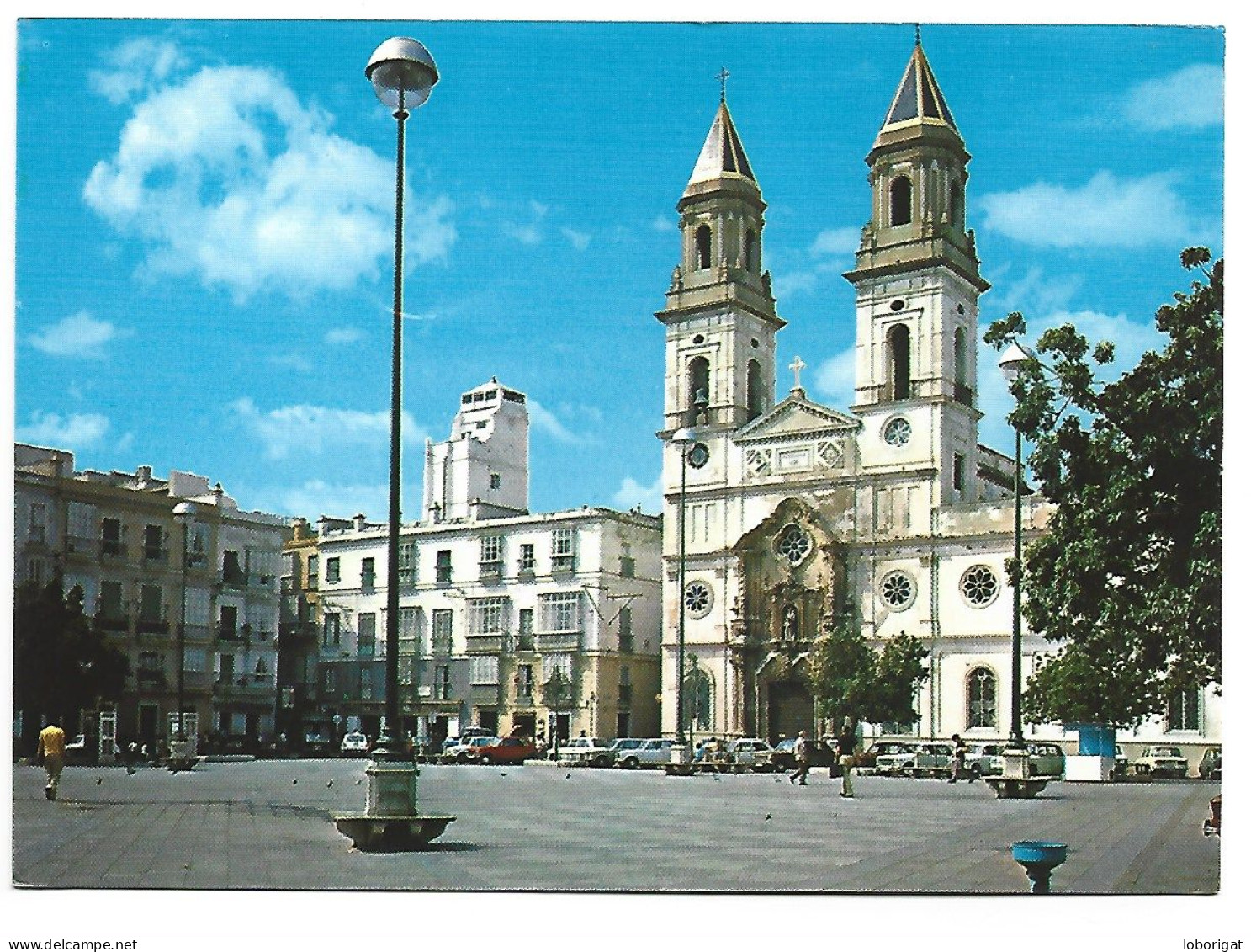 PLAZA JOSE ANTONIO PRIMO DE RIVERA / J.A. PRIMO DE RIVERA SQUARE AND THE CHURCH.- CADIZ / ANDALUCIA.- ( ESPAÑA ) - Cádiz