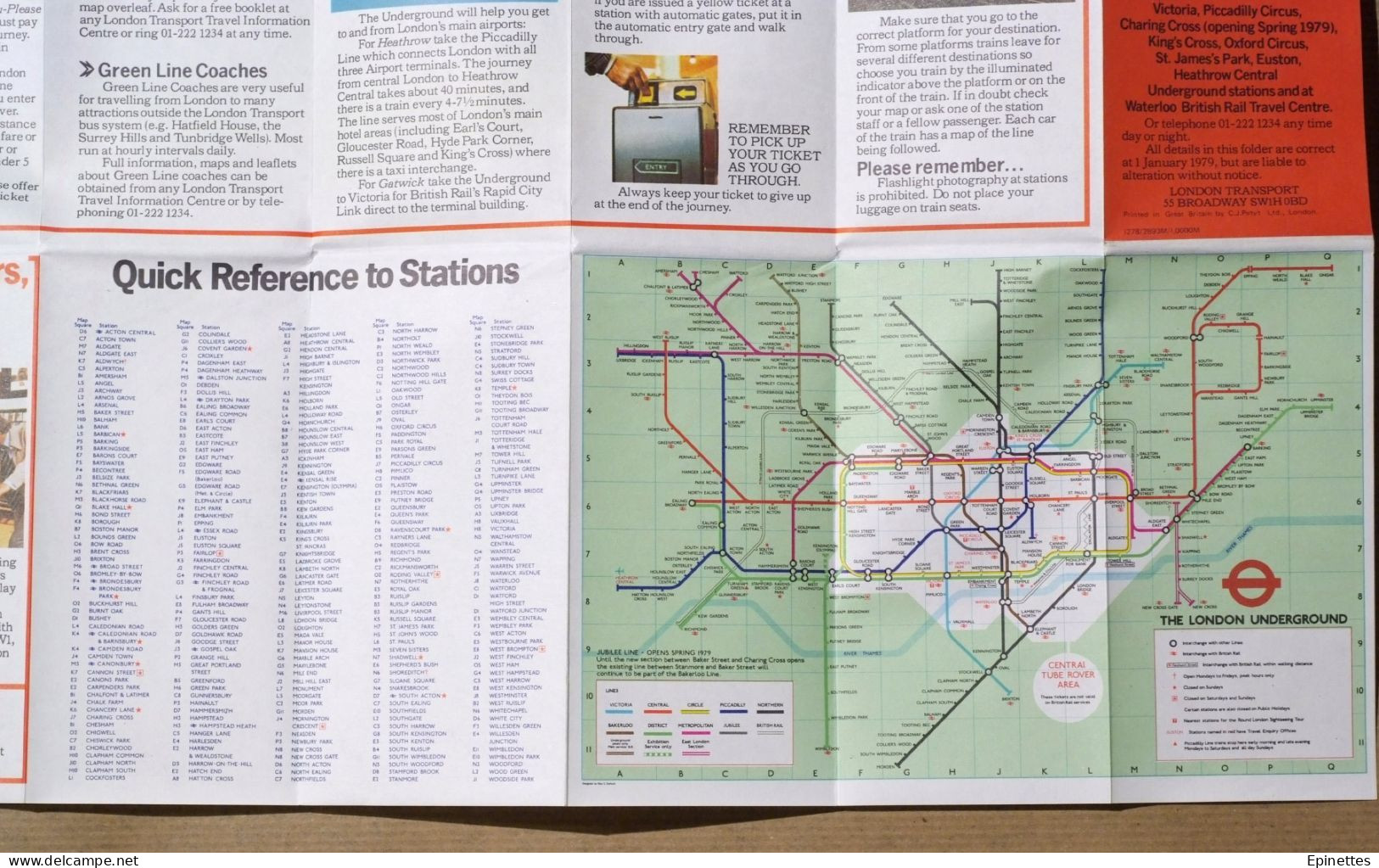 Plan dépliant, infos touristiques Londres 1979 - London Transport Official Tourist Information