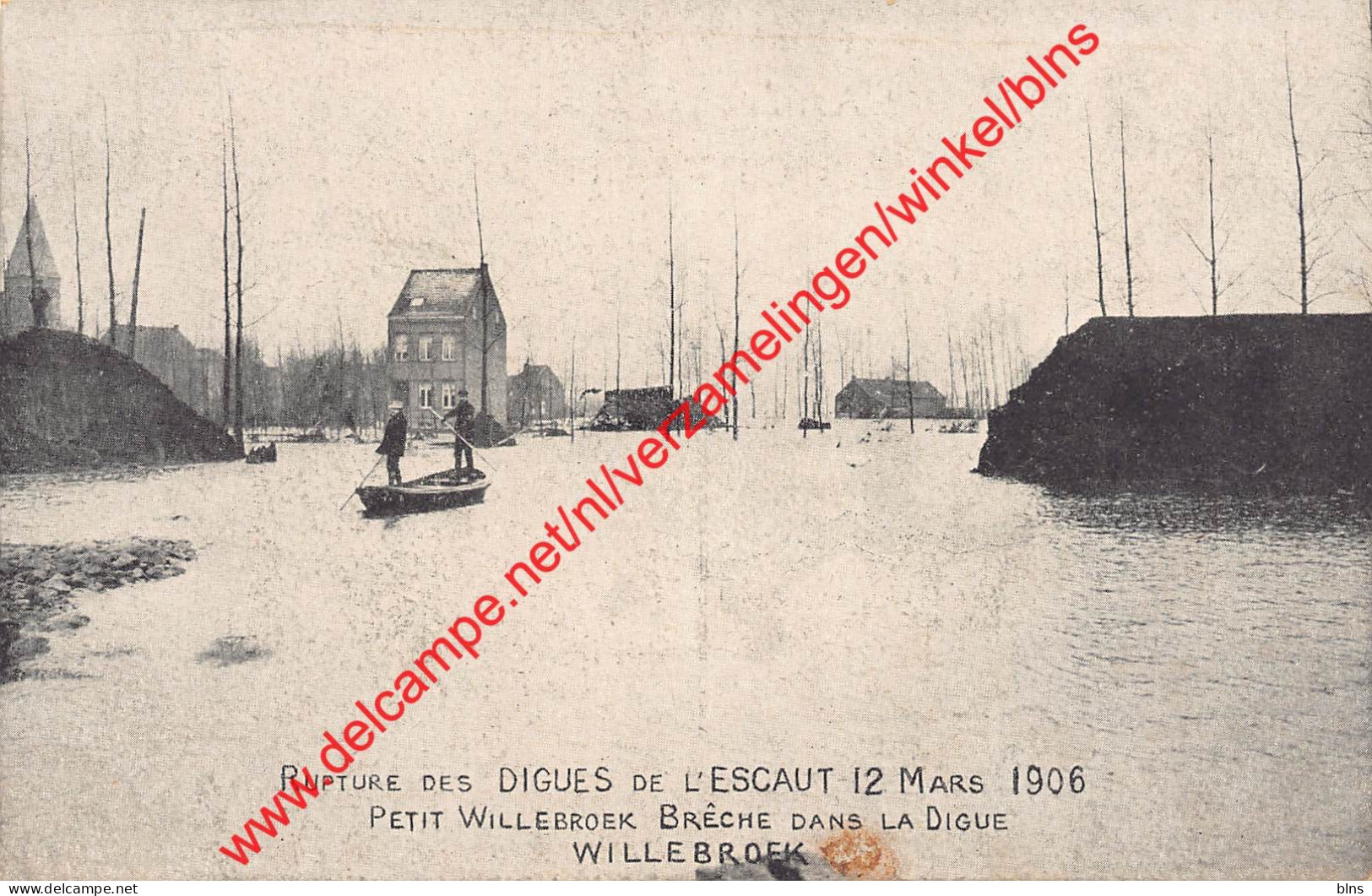 Rupture Des Digues De L'Escaut 12 Mars 1906 - Petit Willebroek Brêche Dans La Digue - Willebroek - Willebroek