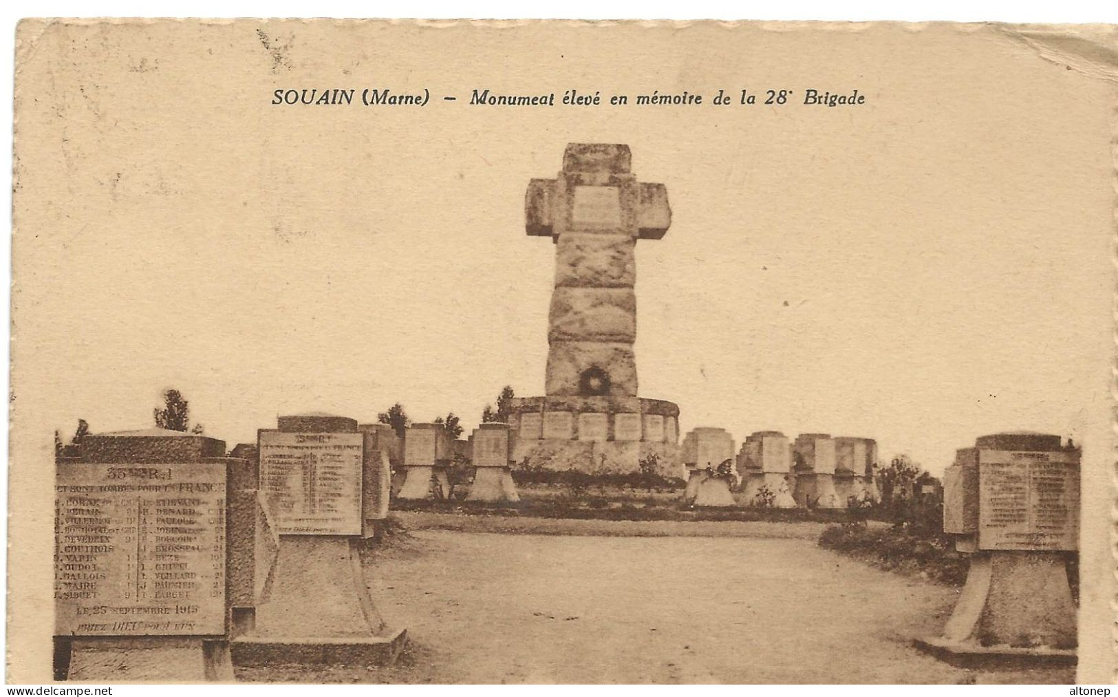 Souain : Monument élevé En Mémoire à La 28ème Brigade (Editeur Maurice, Suippes) - Saint Remy En Bouzemont