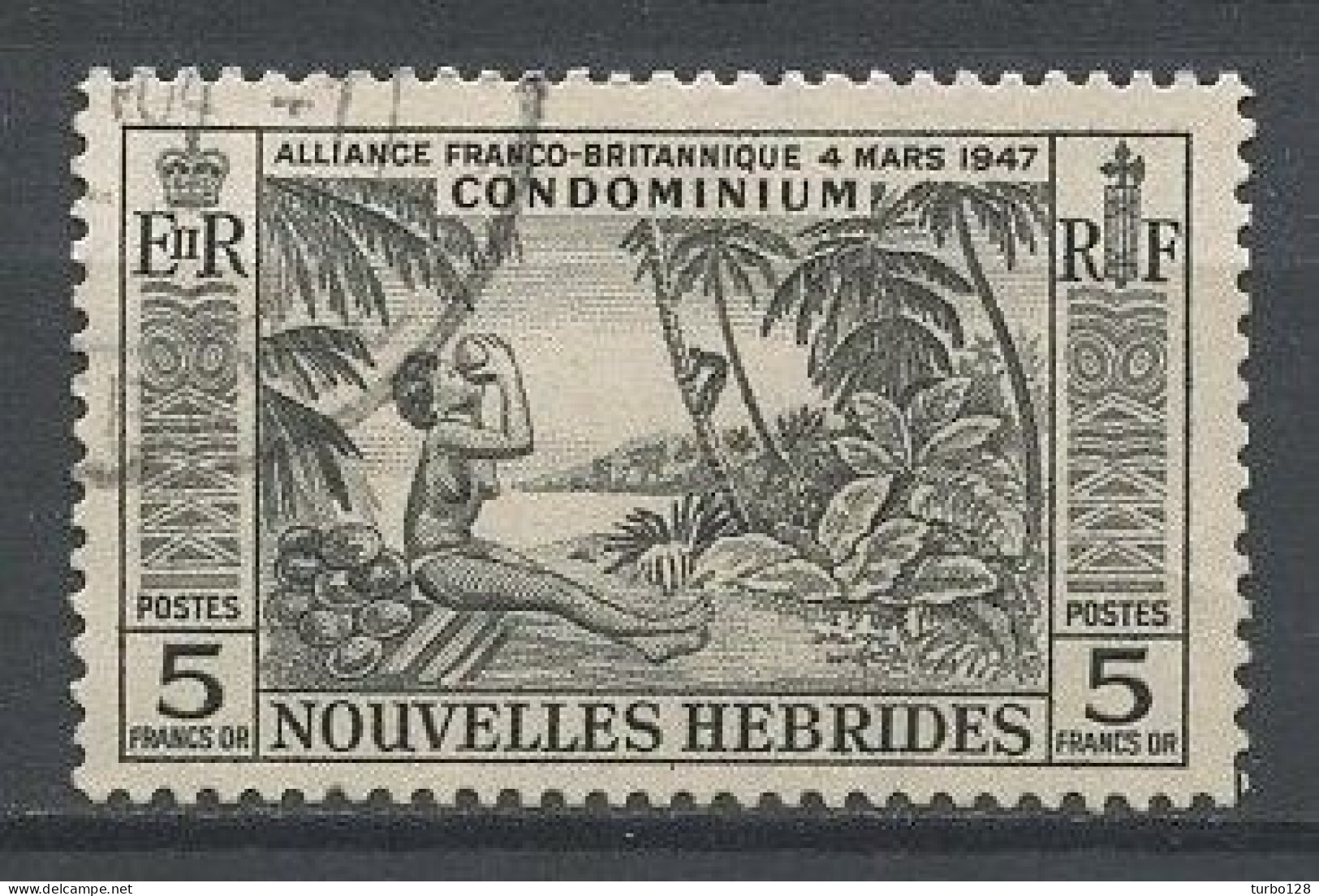 Nlle Hébrides 1957  N° 185 Oblitéré Used Superbe C 42 € La Noix De Coco Flore Arbres Trees - Used Stamps