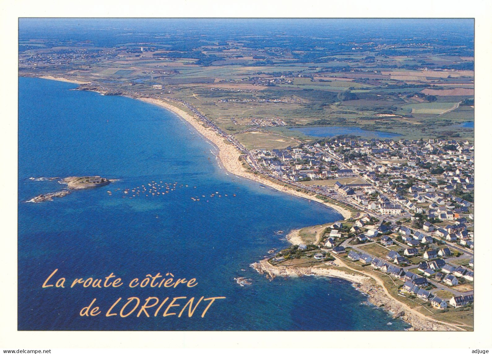 CPM-56- PLOEMEUR - Vue Aérienne De La Grande Plage De Fort-Bloqué *SUP *2 Scans - Ploemeur