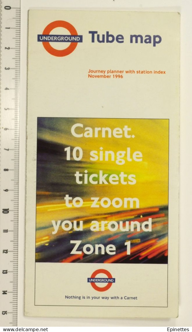 Petit Plan Dépliant, Métro De Londres 1996 - London Tube Map, Underground, London Transport - Europa