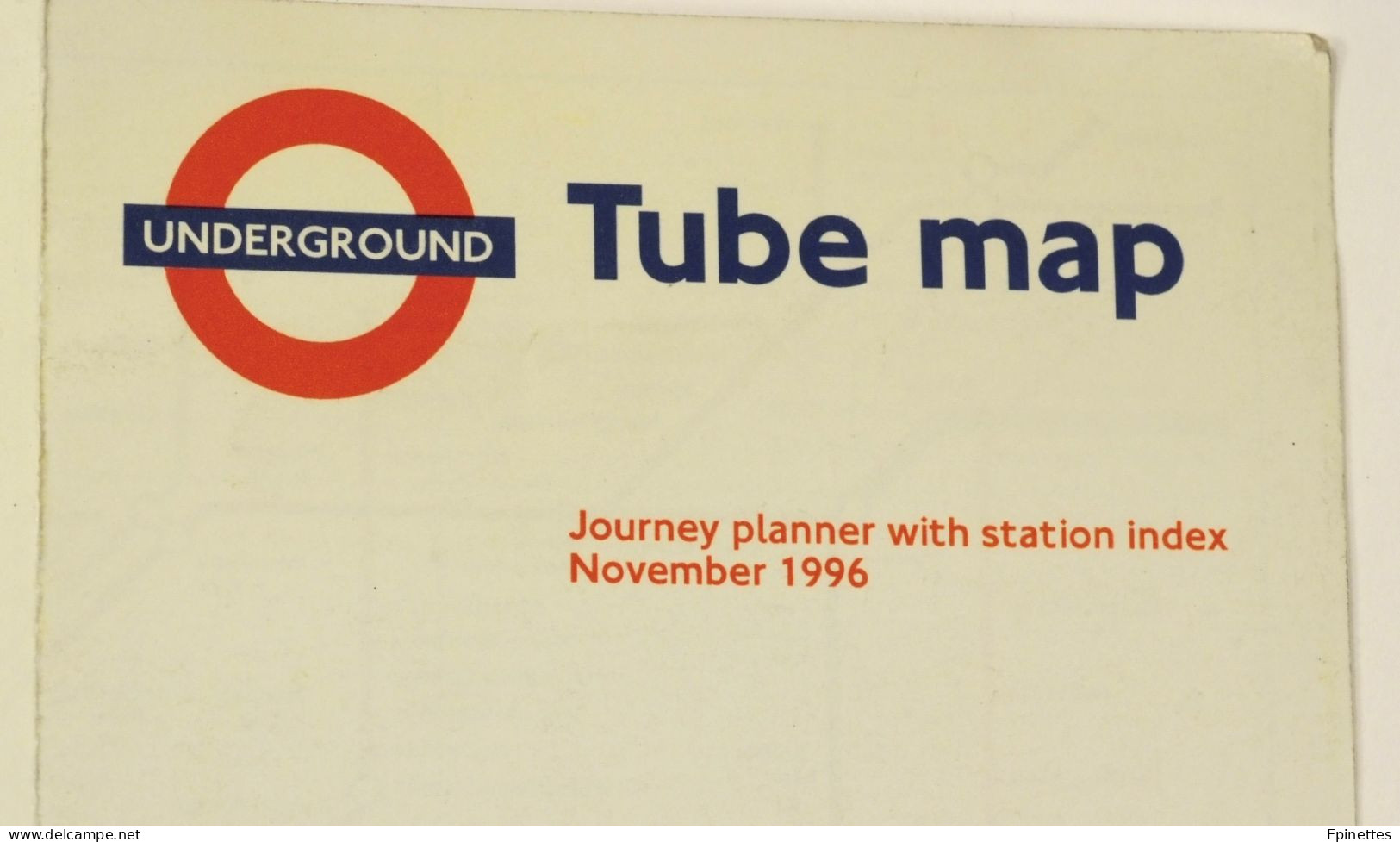 Petit plan dépliant, métro de Londres 1996 - London Tube Map, Underground, London Transport