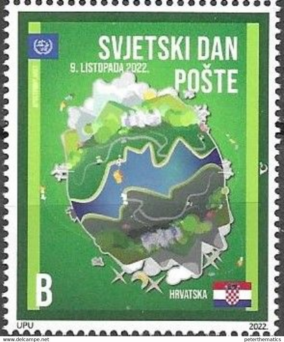 CROATIA, 2022, MNH,JOINT ISSUES, WORLD POST DAY, 1v - Joint Issues