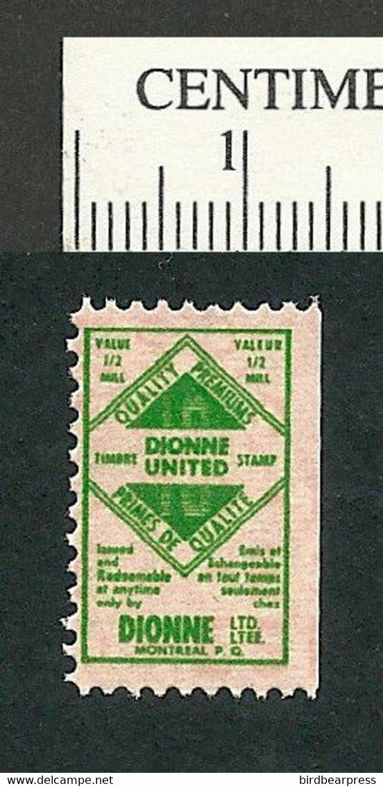 B63-68 CANADA Montreal Dionne Grocery Store United Trading Stamp 1b MNH - Local, Strike, Seals & Cinderellas