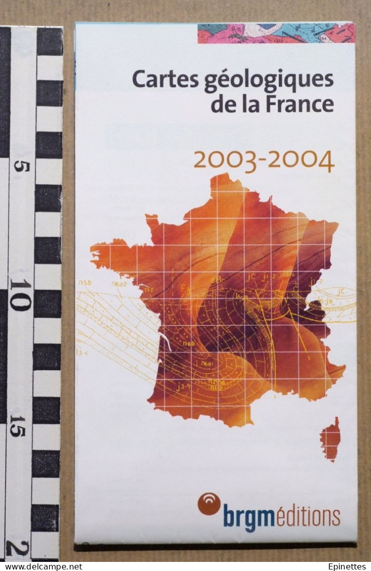 Cartes Géologiques De La France, Dépliant BRGM Avec Tableau D'assemblage, Informations, Tarifs, Bon De Commande, 2003-04 - Cartes Topographiques