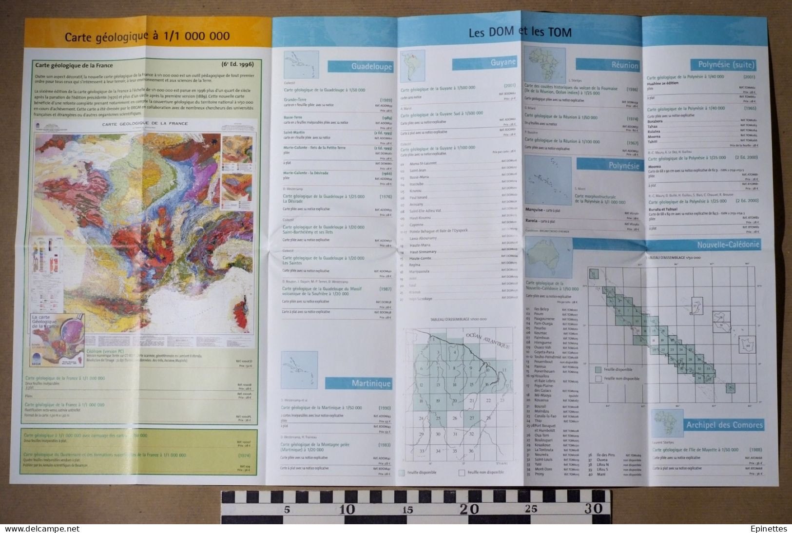 Cartes Géologiques De La France, Dépliant BRGM Avec Tableau D'assemblage, Informations, Tarifs, Bon De Commande, 2003-04 - Cartes Topographiques