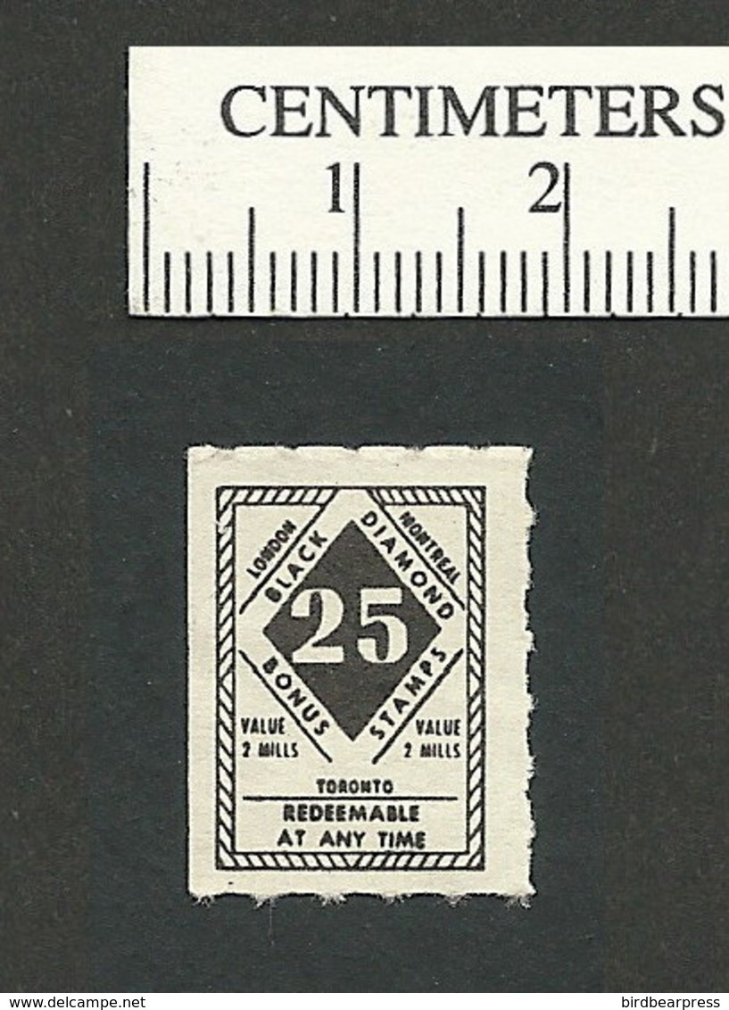 B53-59 CANADA Black Diamond Trading Stamp 2 MNH - Viñetas Locales Y Privadas