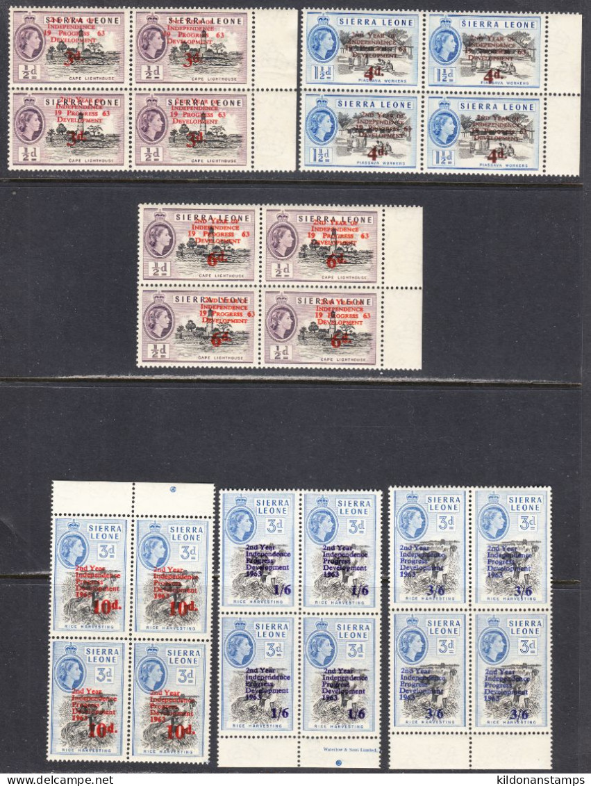 Sierra Leone 1963, Mint No Hinge, Blocks, Sc# ,SG 257-262 - Sierra Leone (1961-...)