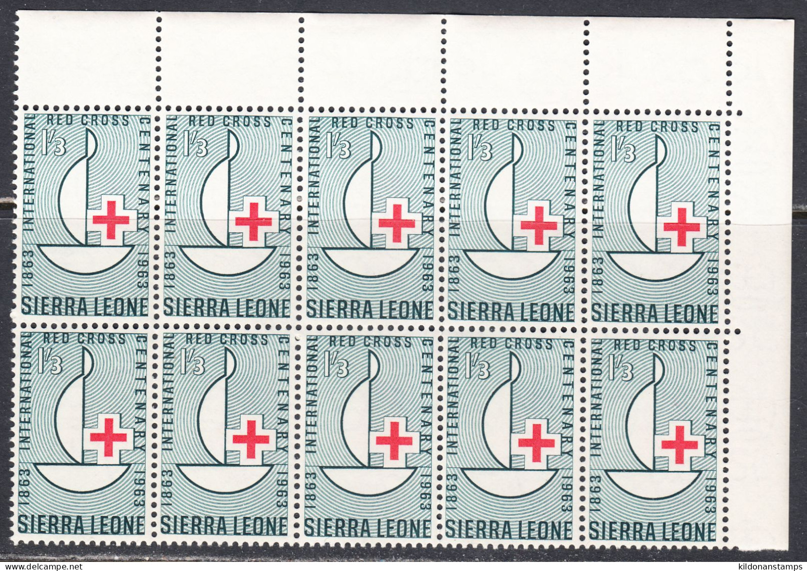 Sierra Leone 1963 Red Cross Centenary, Mint No Hinge, Blocks Of 10, Sc# ,SG 270-272 - Sierra Leone (1961-...)