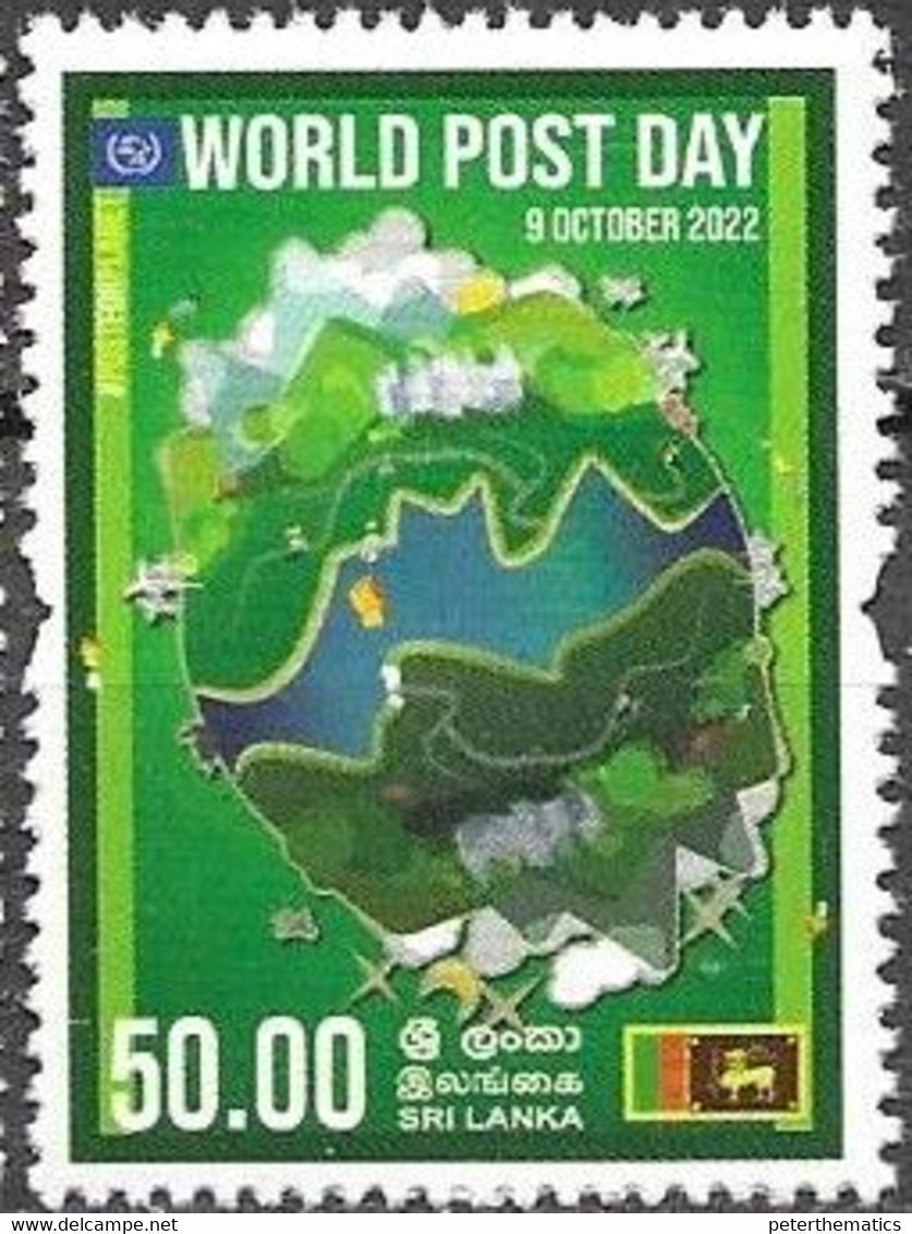 SRI LANKA, 2022, MNH, WORLD POST DAY,1v - Joint Issues