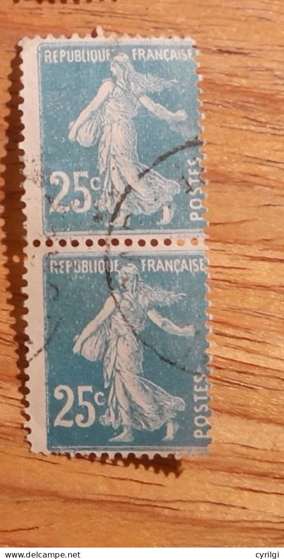 France Yt 140 Paire Verticale Piquage Ob - Used Stamps