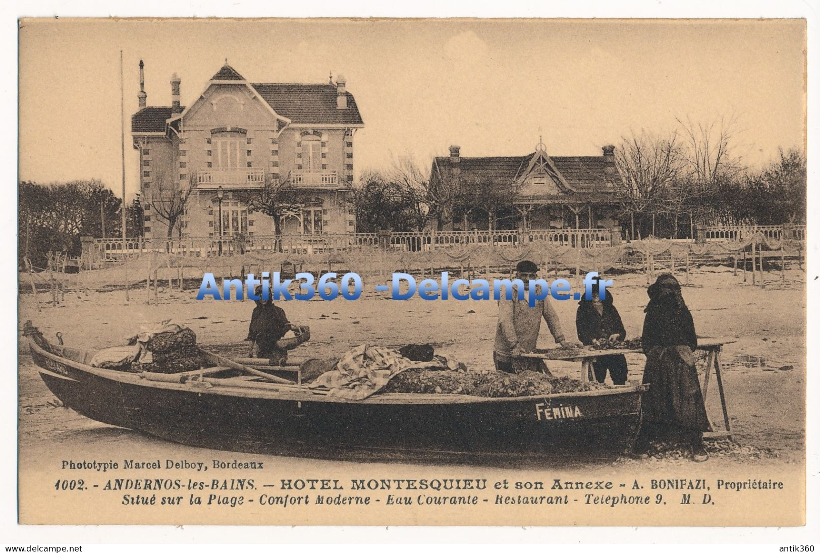 CPA 33 ANDERNOS LES BAINS Hôtel Montesquieu Et Son Annexe A. BONIFAZI Propriétaire - Andernos-les-Bains