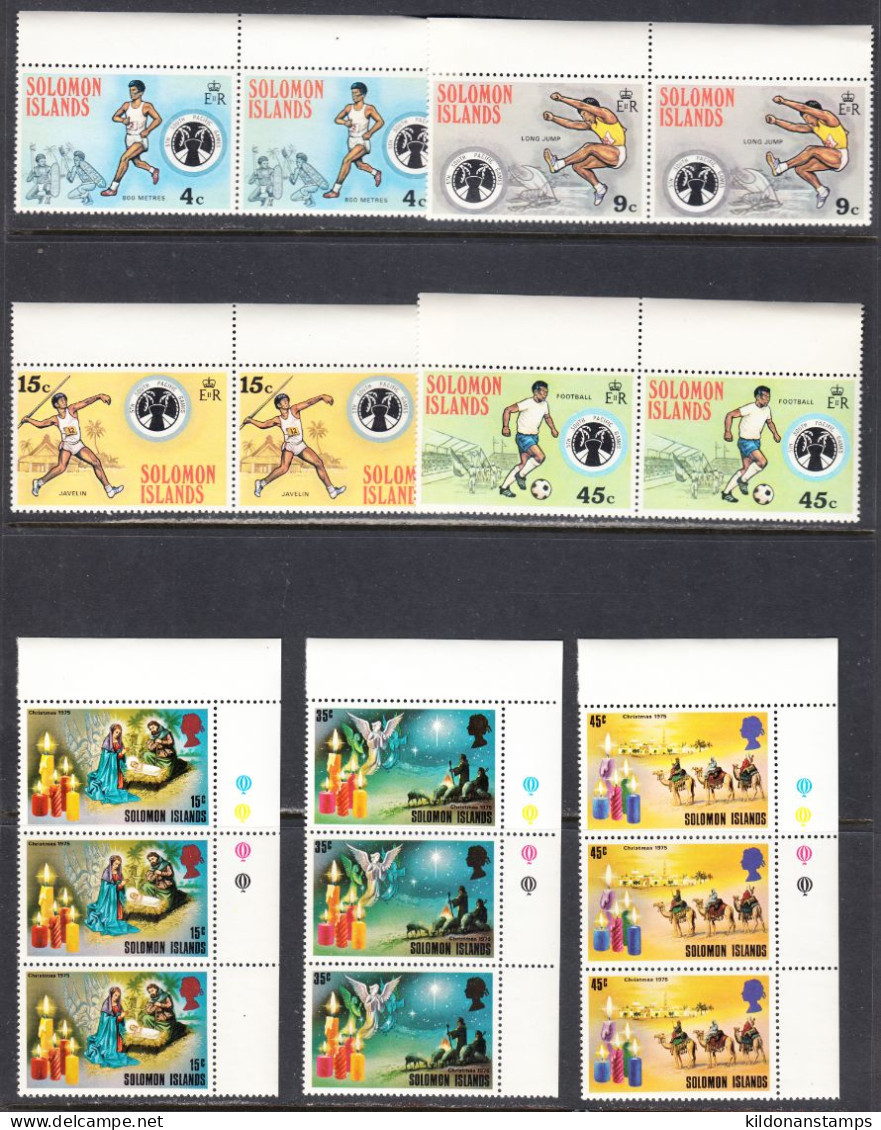 British Solomon Isles 1975-76 Mint No Hinge, Sc# 289-295,312-315,SG - Islas Salomón (...-1978)