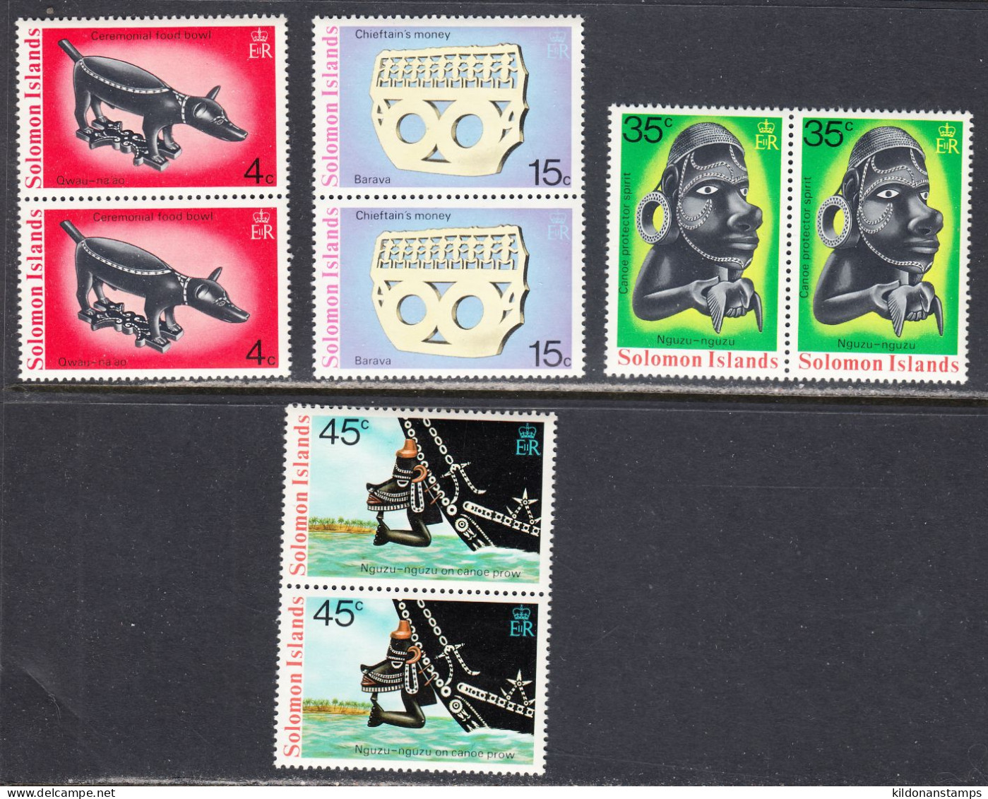 British Solomon Isles 1975-76 Mint No Hinge, Sc# 289-295,312-315,SG - Isole Salomone (...-1978)