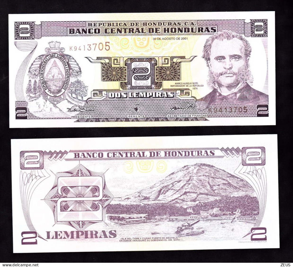 HONDURAS 2 LEMPIRAS 2001 PIK 80Ac FDS - Honduras