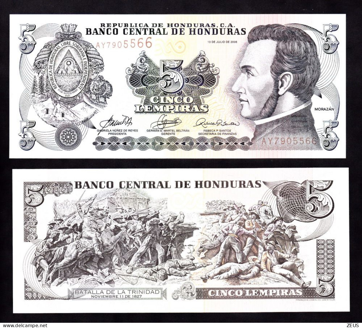 HONDURAS 5 LEMPIRAS 2006 PIK 91A  FDS - Honduras