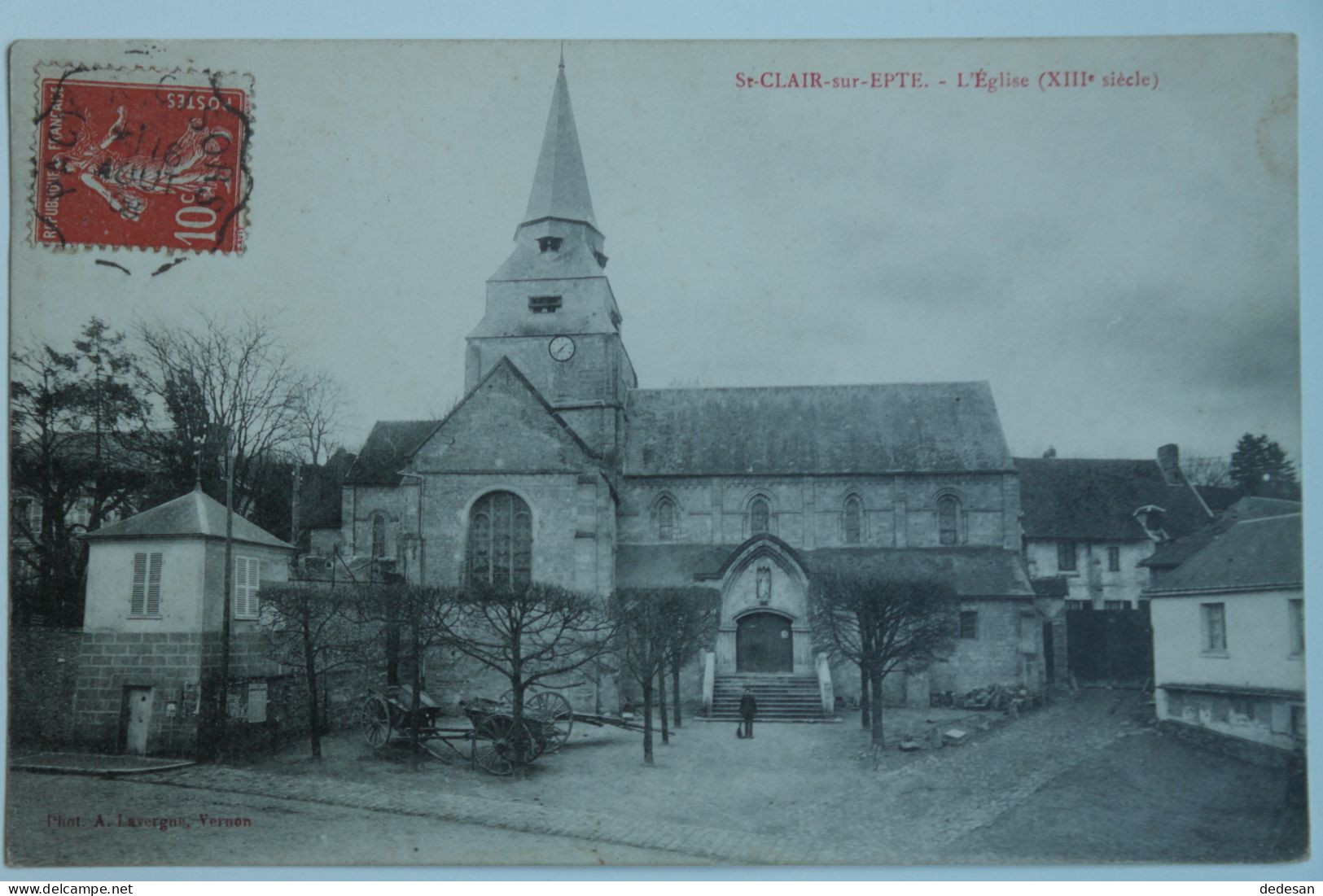 Cpa St Saint Clair Sur Epte L'église 1908 - TER83 - Saint-Clair-sur-Epte