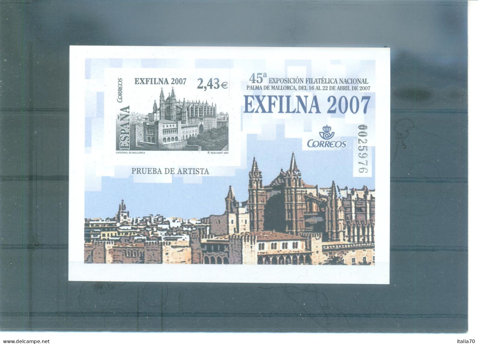 ESPAÑA PRUEBA  Nº. 94 EXFILNA'2007   (2007) EDIFIL - Proofs & Reprints