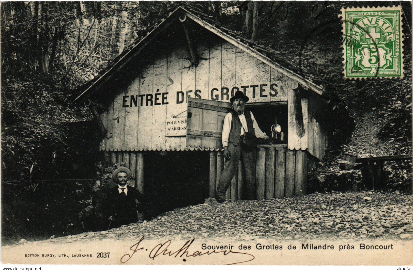 PC SWITZERLAND PRES BONCOURT GROTTES DE MILANDRE (a45636) - Court