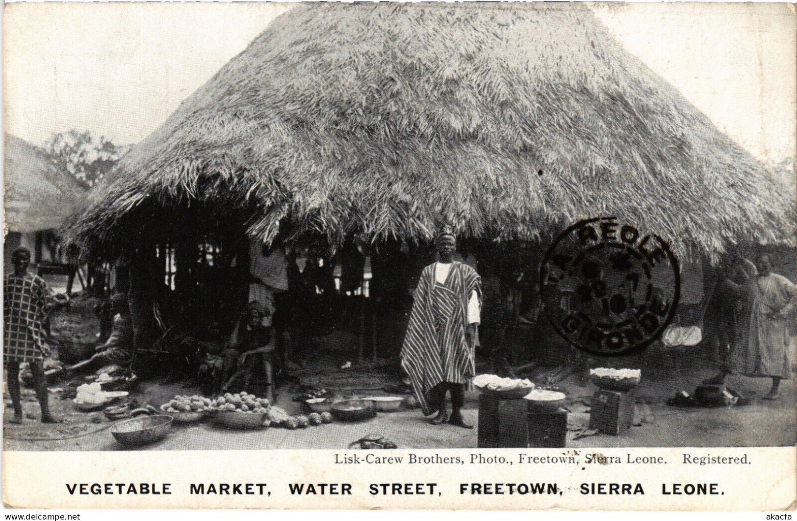 PC SIERRA LEONE, FREETOWN, VEGETABLE MARKET, Vintage Postcard (b49916) - Sierra Leone