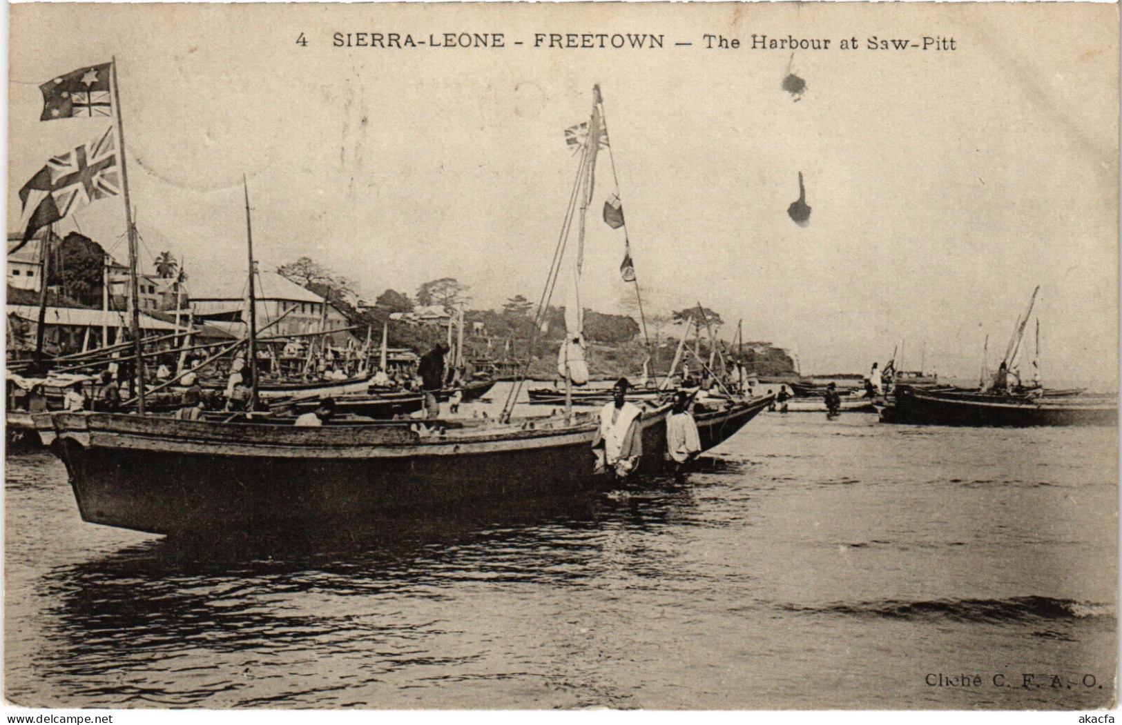 PC SIERRA LEONE, FREETOWN, HARBOUR AT SAW-PITT, Vintage Postcard (b49920) - Sierra Leone