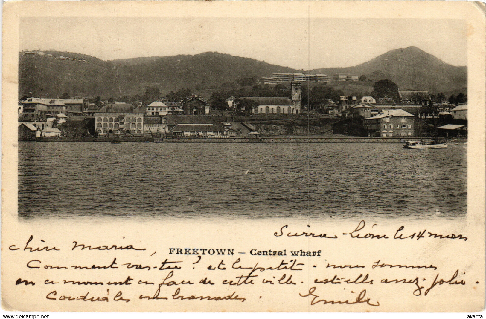 PC SIERRA LEONE, FREETOWN, CENTRAL WHARF, Vintage Postcard (b49938) - Sierra Leone