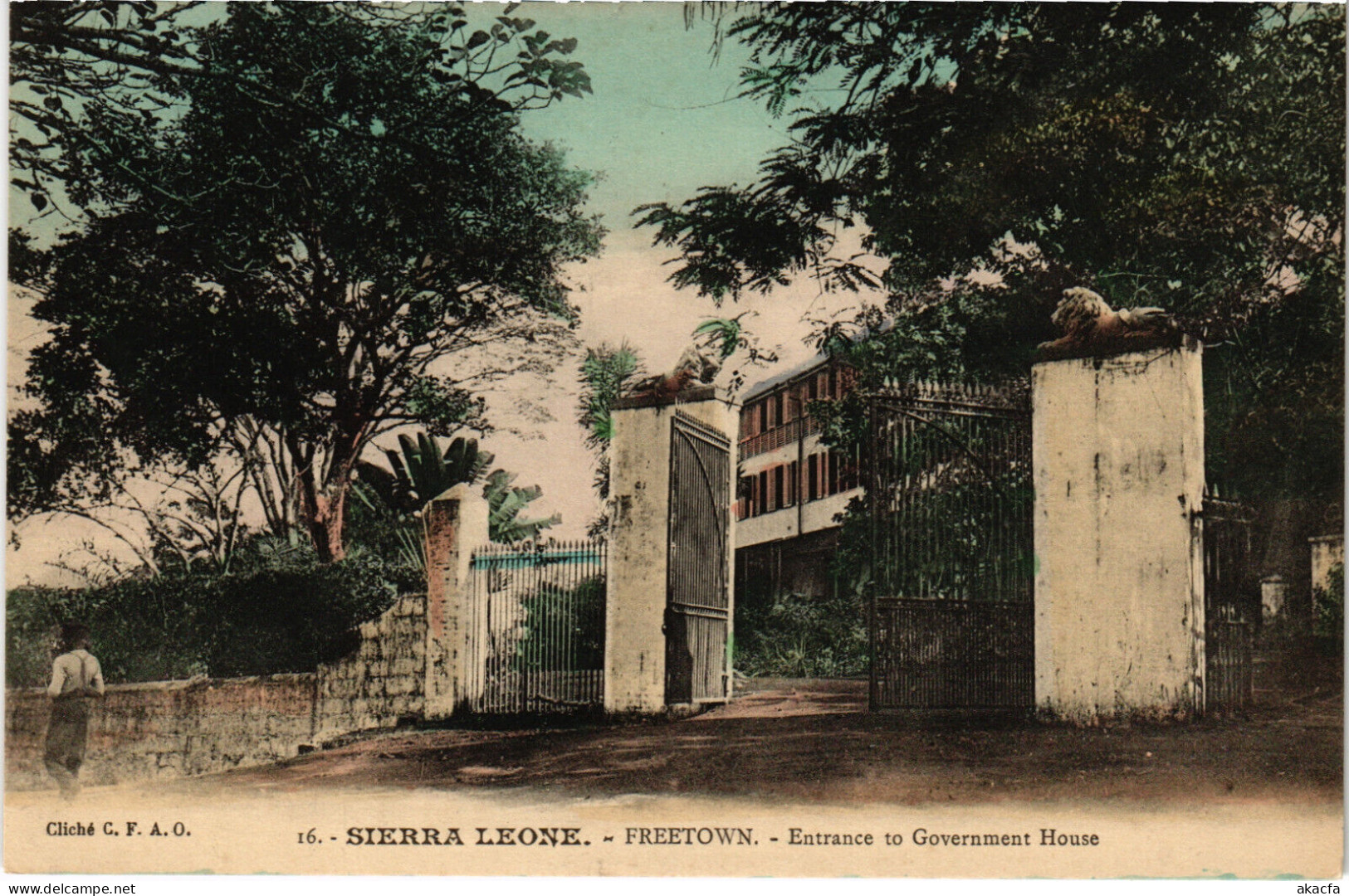 PC SIERRA LEONE, FREETOWN, FREETOWN, GOVERNMENT HOUSE, Vintage Postcard (b49951) - Sierra Leone