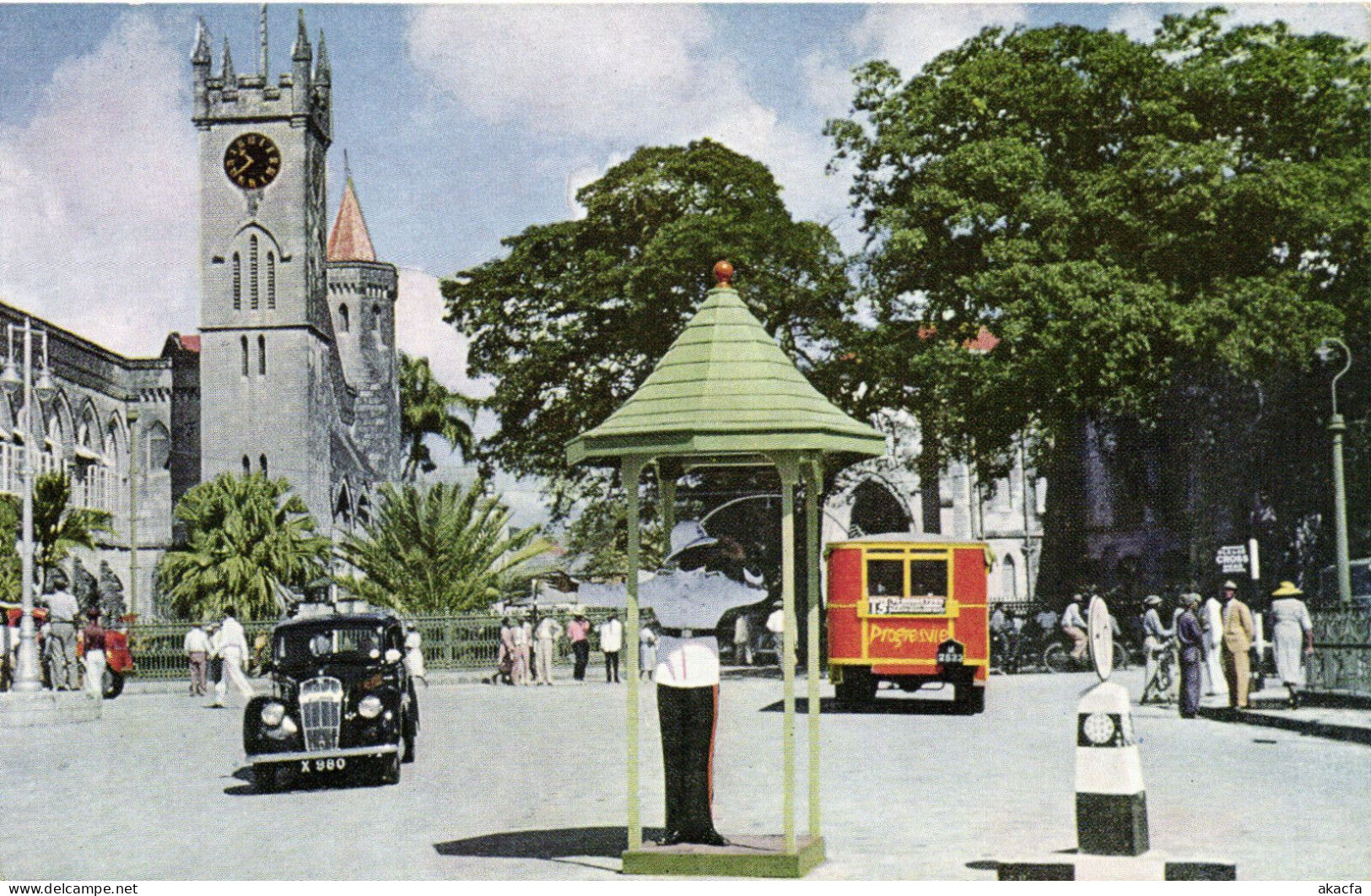 PC BARBADOS, TRAFALGAR SQUARE, BRIDGETOWN, Vintage Postcard (b50050) - Barbados