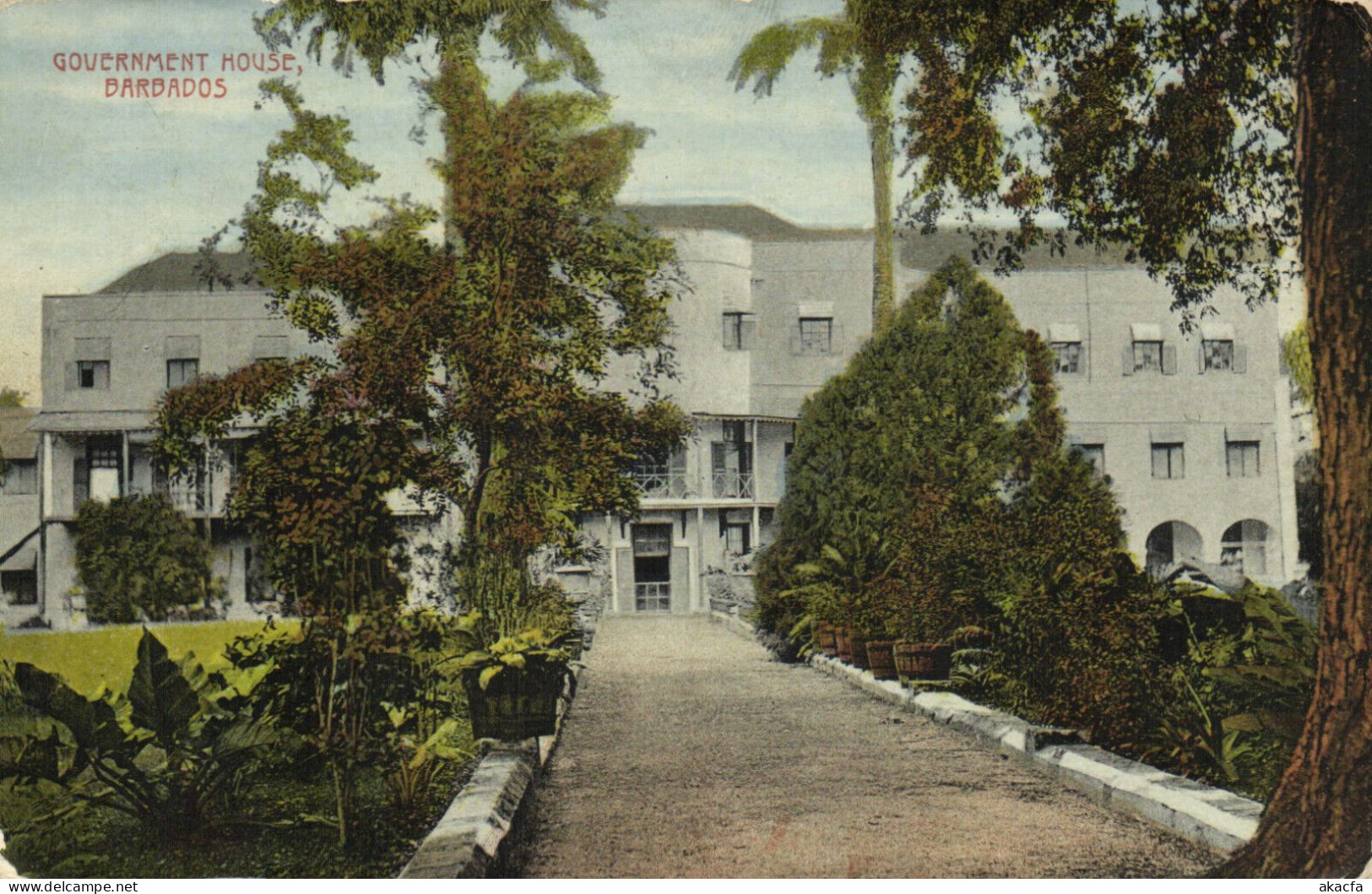 PC BARBADOS, GOVERNMENT HOUSE, Vintage Postcard (b50052) - Barbados